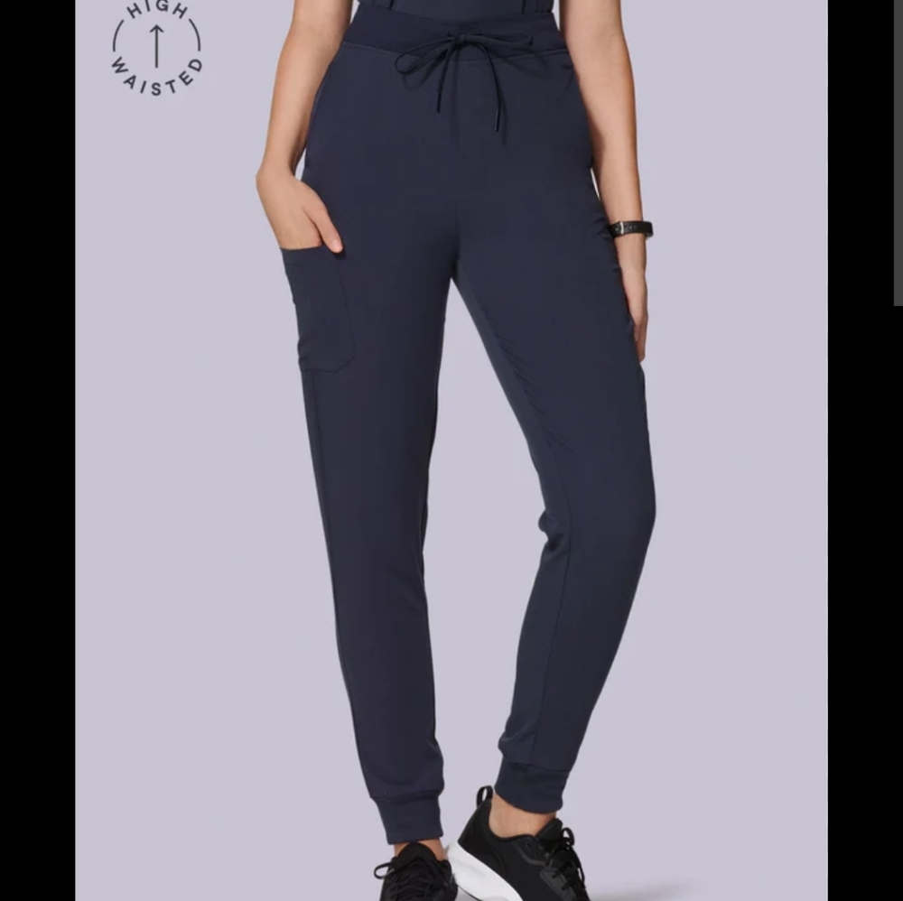 High-Waisted Jogger Mandala Scrubs In Steel
